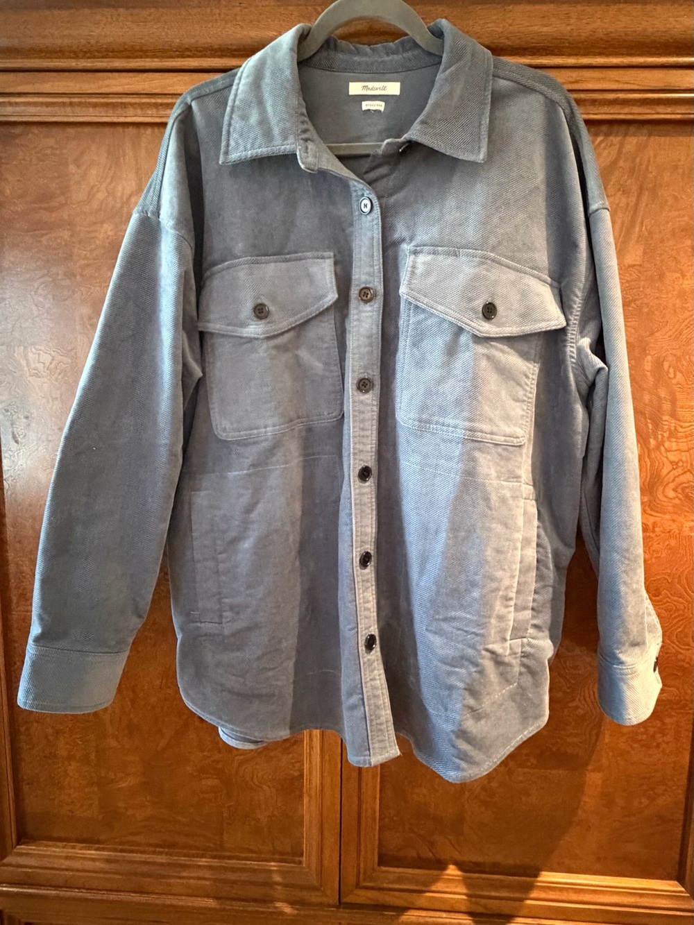 Madewell Blue Corduroy Shirt Jacket with pockets